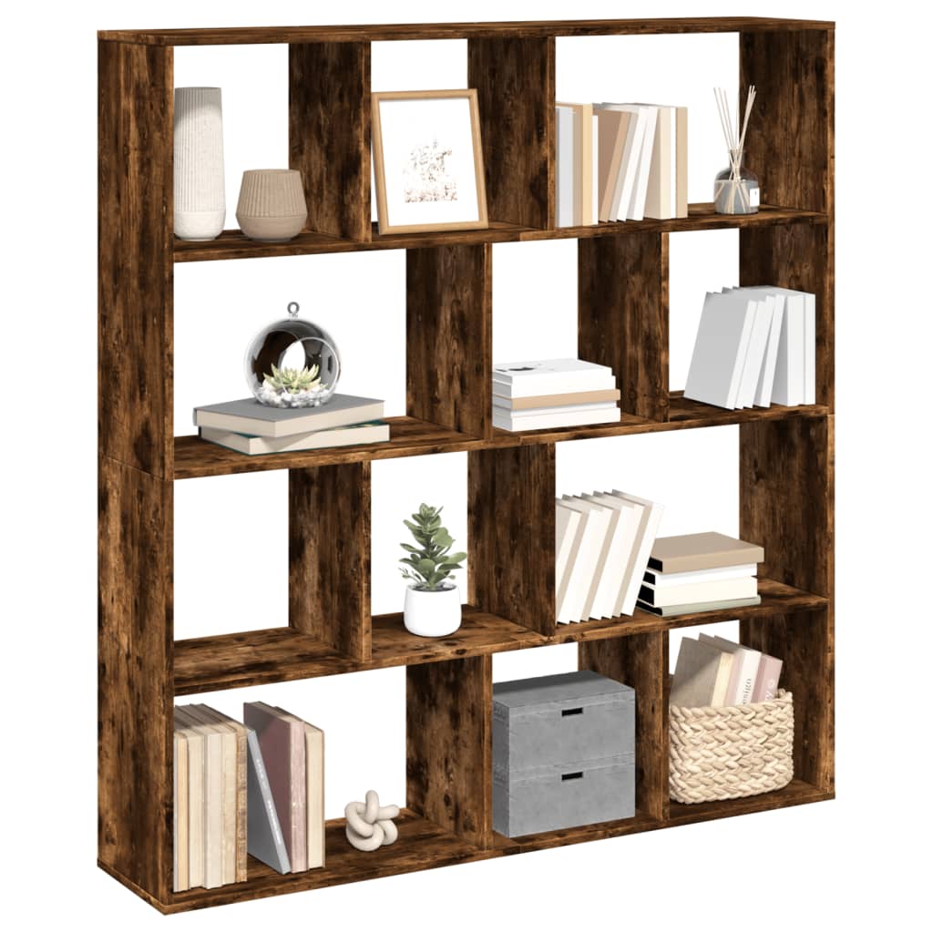 Boekenkast 132x29x141,5 cm bewerkt hout gerookt eikenkleurig is nu te koop bij PeponiXL, paradijselijk wonen!