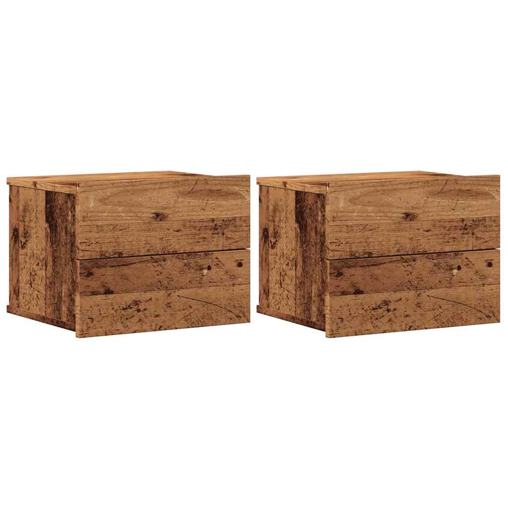 Nachtkastjes 2 st wandgemonteerd 40x32x30 cm oud houtkleurig is nu te koop bij PeponiXL, paradijselijk wonen!