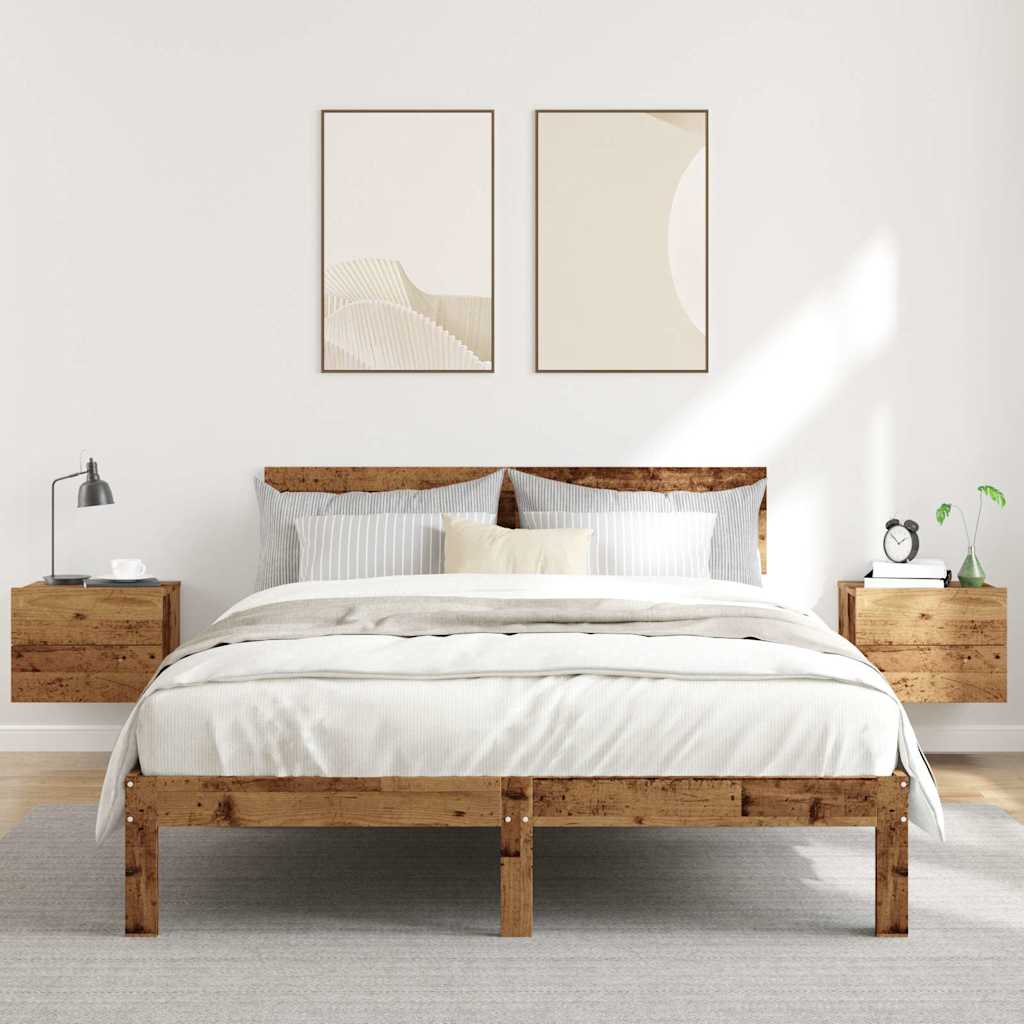 Nachtkastjes 2 st wandgemonteerd 40x32x30 cm oud houtkleurig is nu te koop bij PeponiXL, paradijselijk wonen!