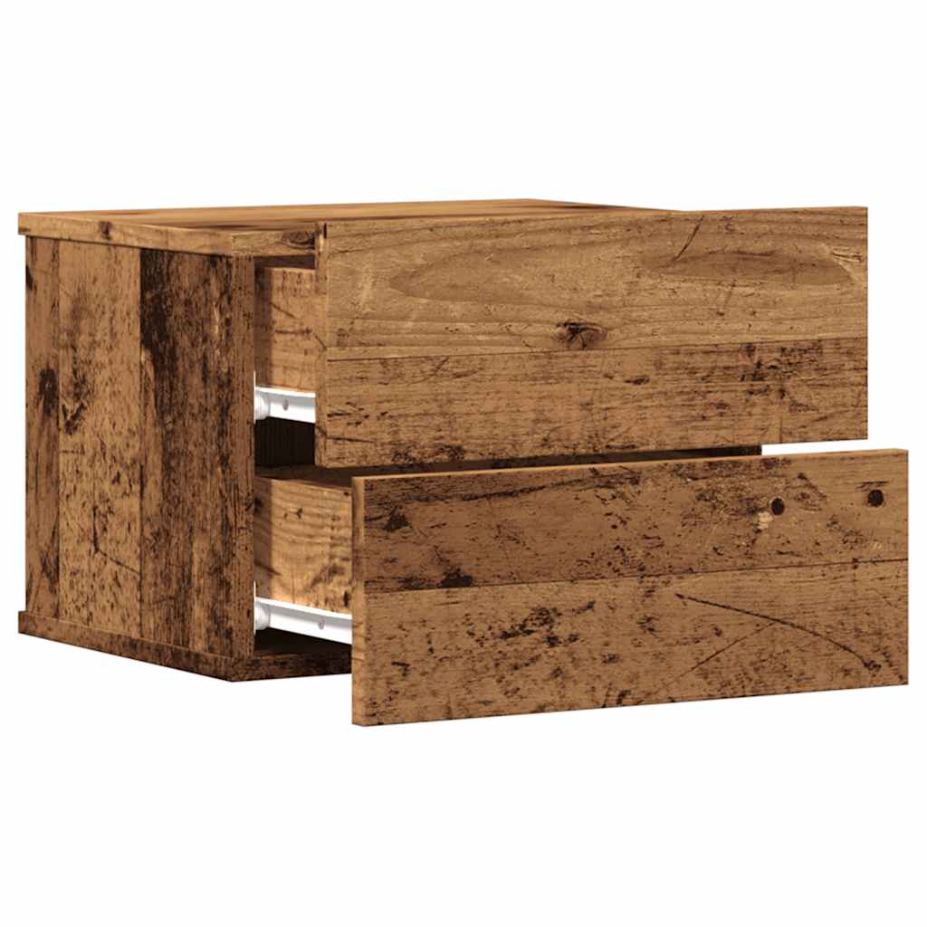 Nachtkastjes 2 st wandgemonteerd 40x32x30 cm oud houtkleurig is nu te koop bij PeponiXL, paradijselijk wonen!