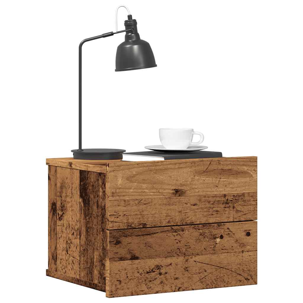 Nachtkastjes 2 st wandgemonteerd 40x32x30 cm oud houtkleurig is nu te koop bij PeponiXL, paradijselijk wonen!