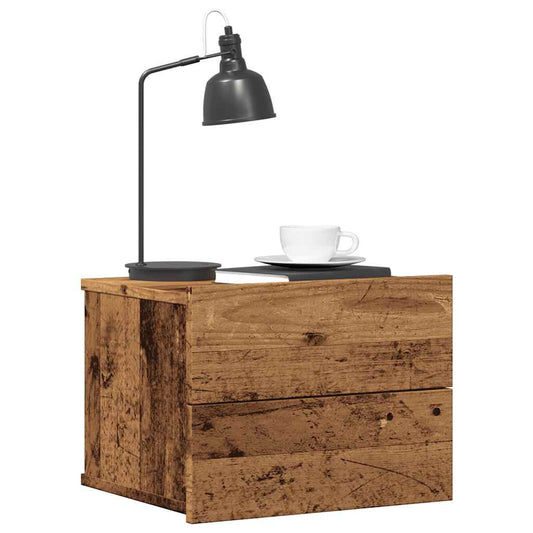 Nachtkastjes 2 st wandgemonteerd 40x32x30 cm oud houtkleurig is nu te koop bij PeponiXL, paradijselijk wonen!