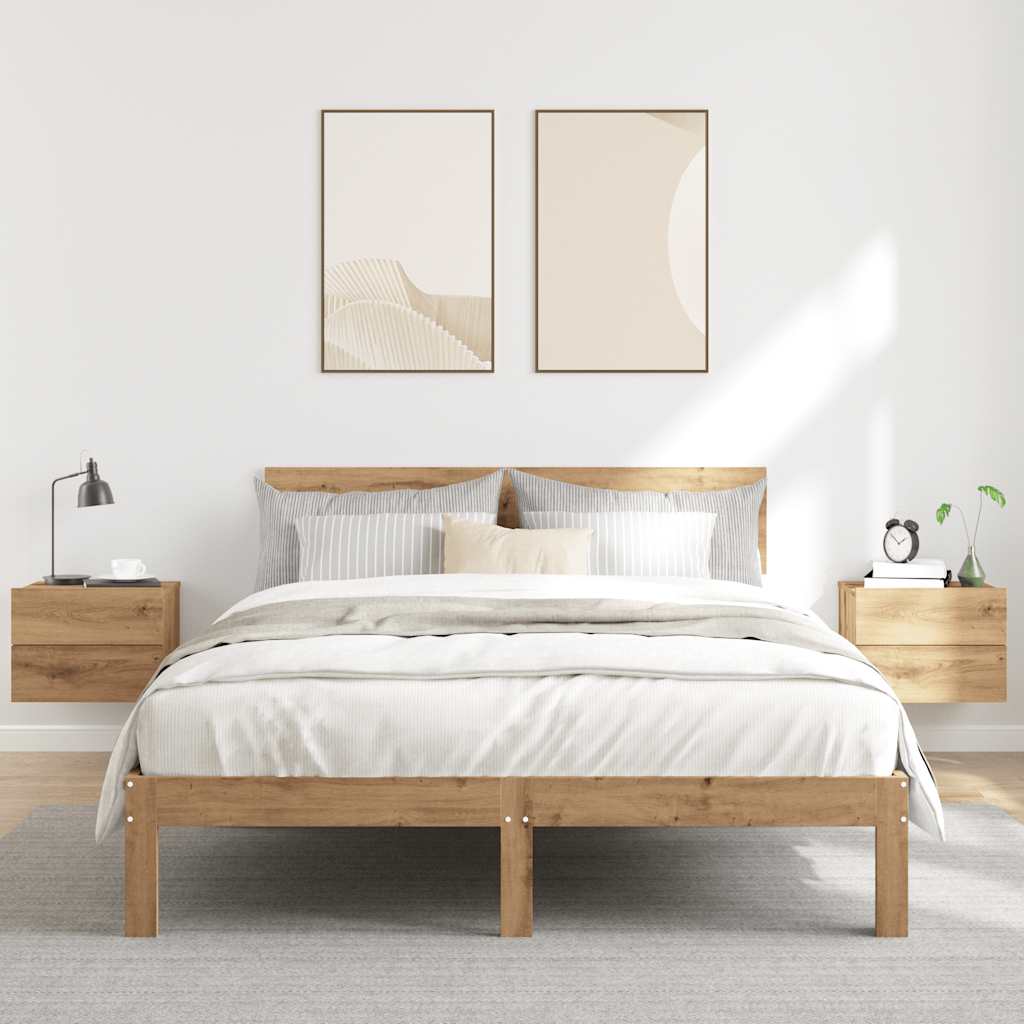 Nachtkastjes 2 st wandgemonteerd 40x32x30 cm artisanaal eiken is nu te koop bij PeponiXL, paradijselijk wonen!