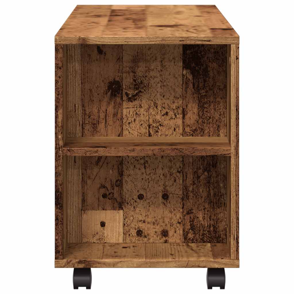 Tv-meubel met wielen 102x34,5x43 cm bewerkt hout oud hout is nu te koop bij PeponiXL, paradijselijk wonen!