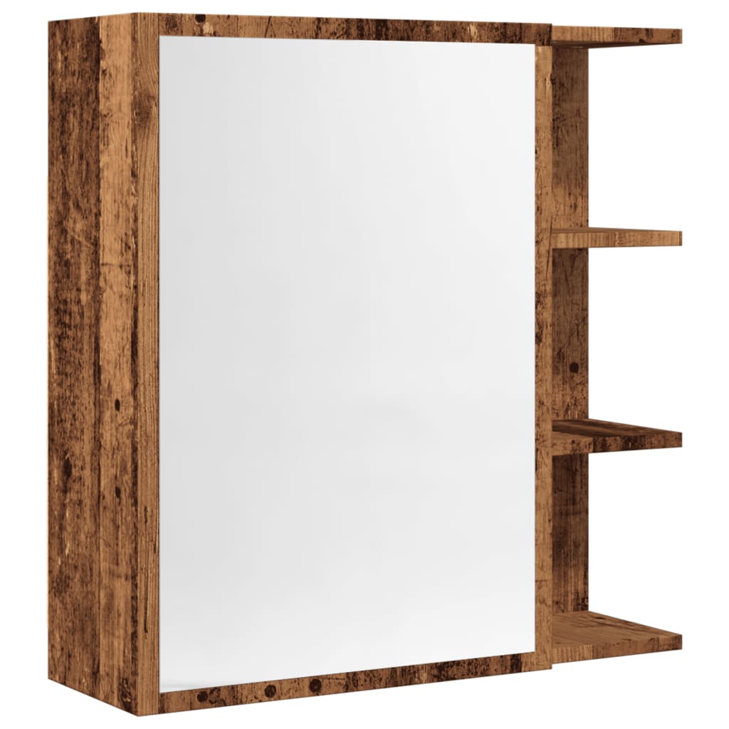 Badkamerspiegelkast 62,5x20,5x64cm bewerkt hout oud houtkleurig is nu te koop bij PeponiXL, paradijselijk wonen!