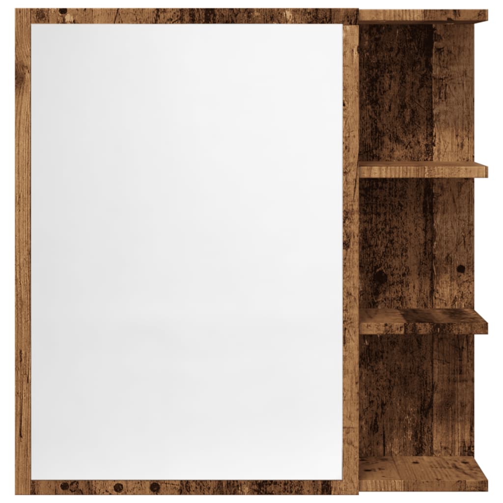 Badkamerspiegelkast 62,5x20,5x64cm bewerkt hout oud houtkleurig is nu te koop bij PeponiXL, paradijselijk wonen!