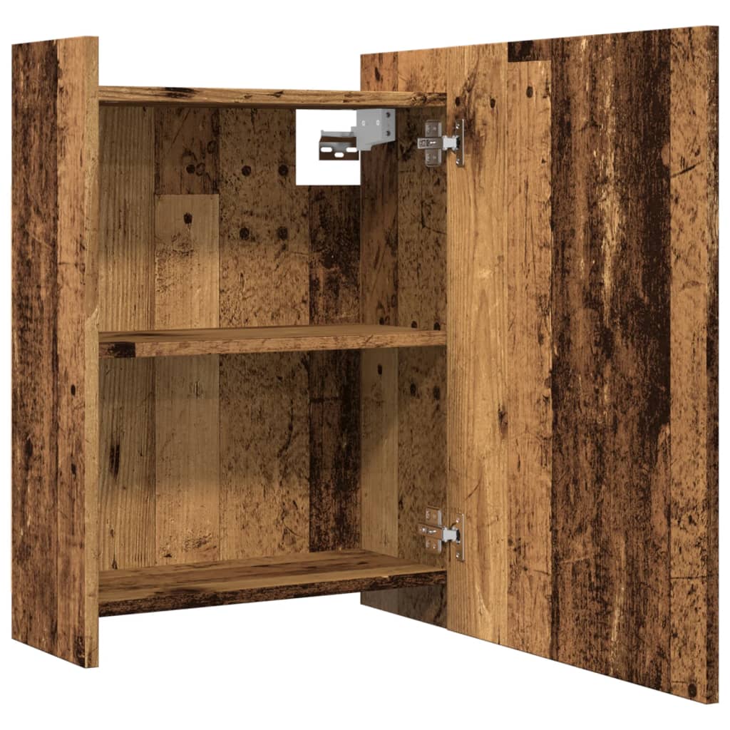 Badkamerspiegelkast 62,5x20,5x64cm bewerkt hout oud houtkleurig is nu te koop bij PeponiXL, paradijselijk wonen!