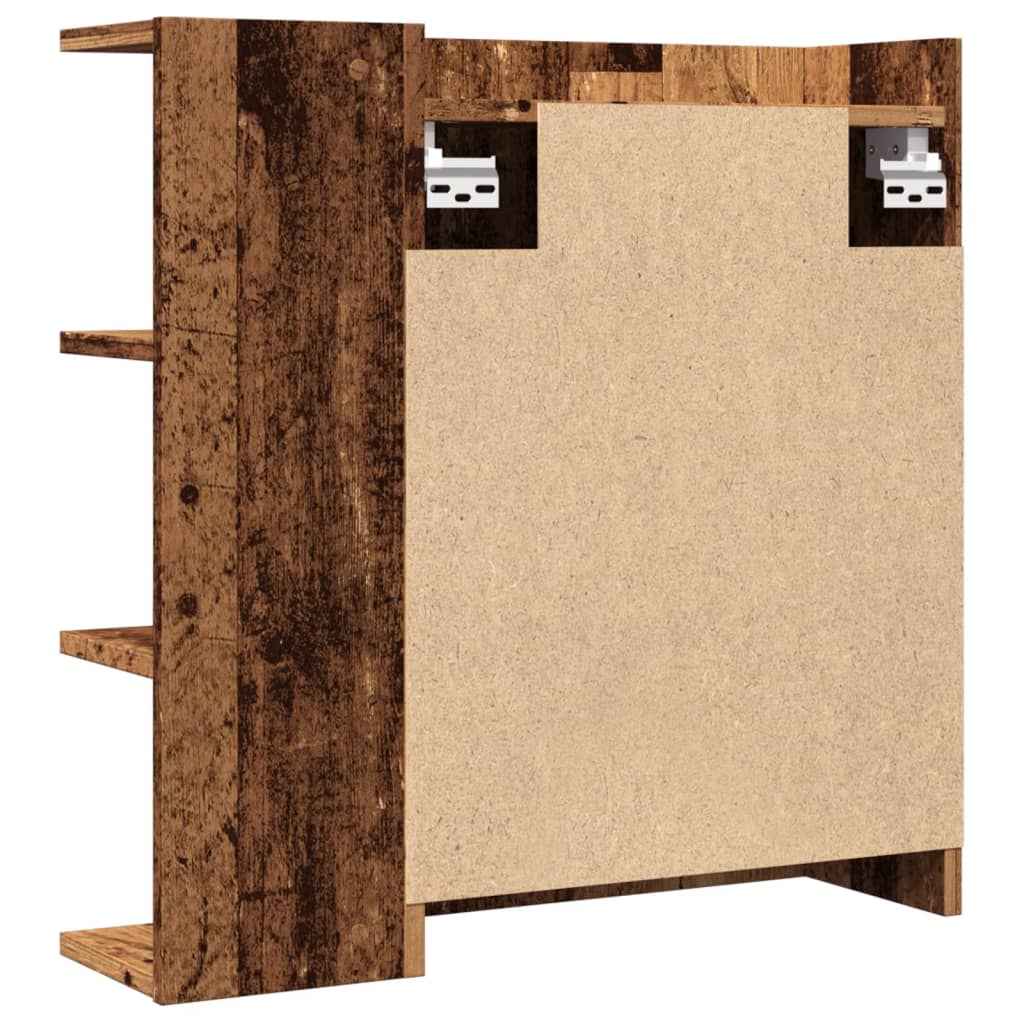 Badkamerspiegelkast 62,5x20,5x64cm bewerkt hout oud houtkleurig is nu te koop bij PeponiXL, paradijselijk wonen!