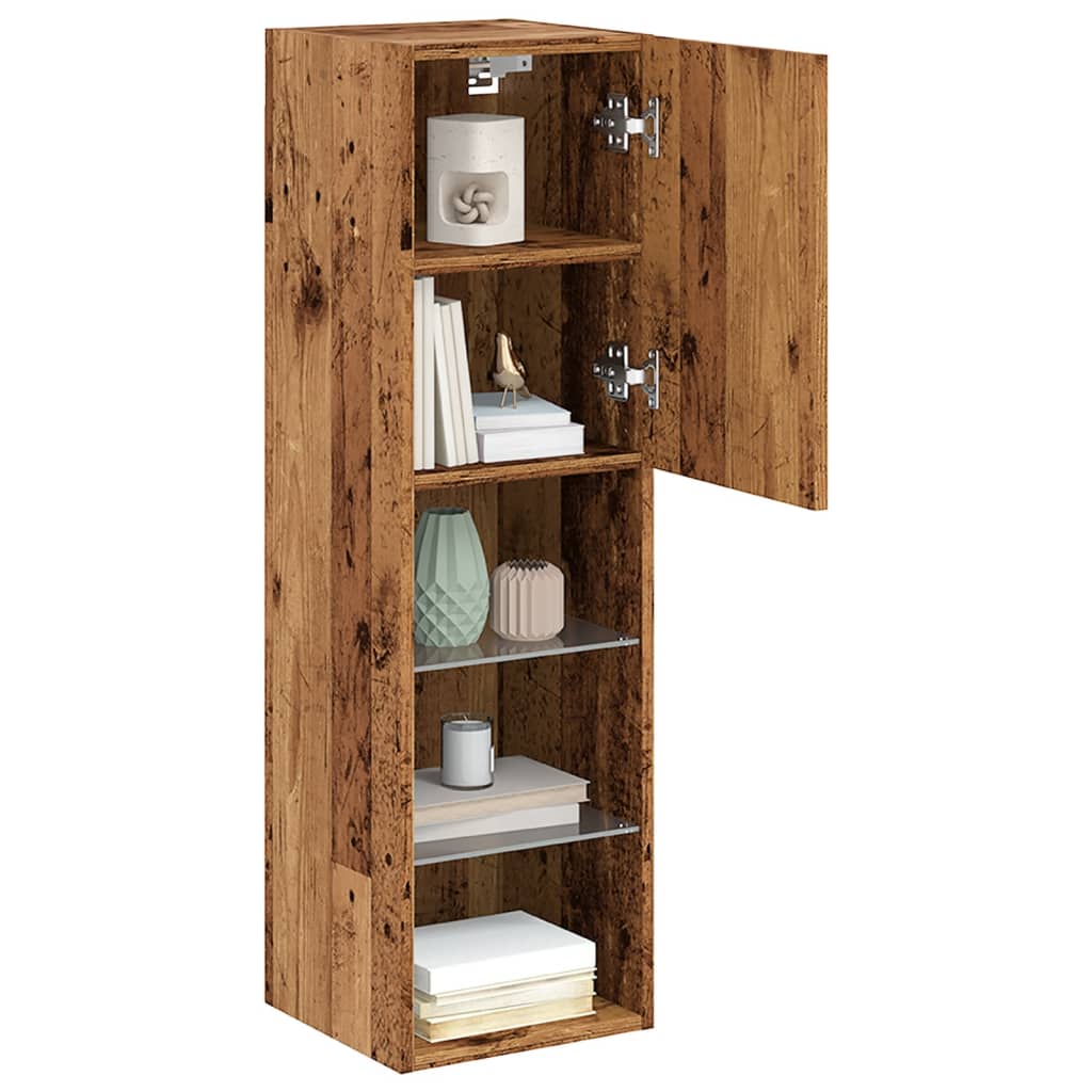 Tv-meubels met LED-verlichting 2 st 30,5x30x102 cm oud hout is nu te koop bij PeponiXL, paradijselijk wonen!