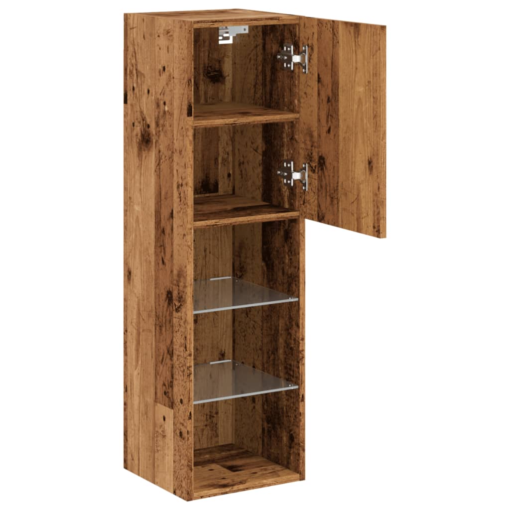 Tv-meubels met LED-verlichting 2 st 30,5x30x102 cm oud hout is nu te koop bij PeponiXL, paradijselijk wonen!