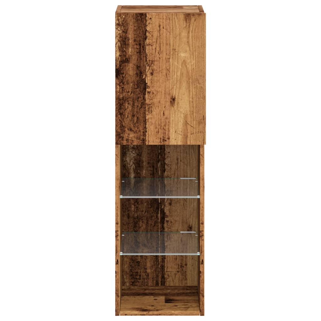 Tv-meubels met LED-verlichting 2 st 30,5x30x102 cm oud hout is nu te koop bij PeponiXL, paradijselijk wonen!