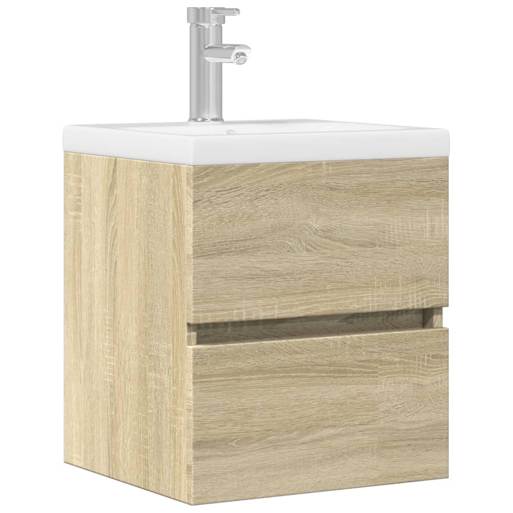 Wastafelkast 41x38,5x45 cm spaanplaat sonoma eikenkleurig is nu te koop bij PeponiXL, paradijselijk wonen!