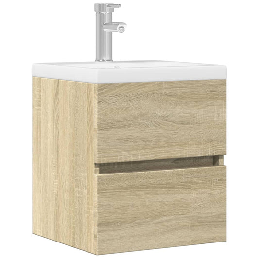 Wastafelkast 41x38,5x45 cm spaanplaat sonoma eikenkleurig is nu te koop bij PeponiXL, paradijselijk wonen!