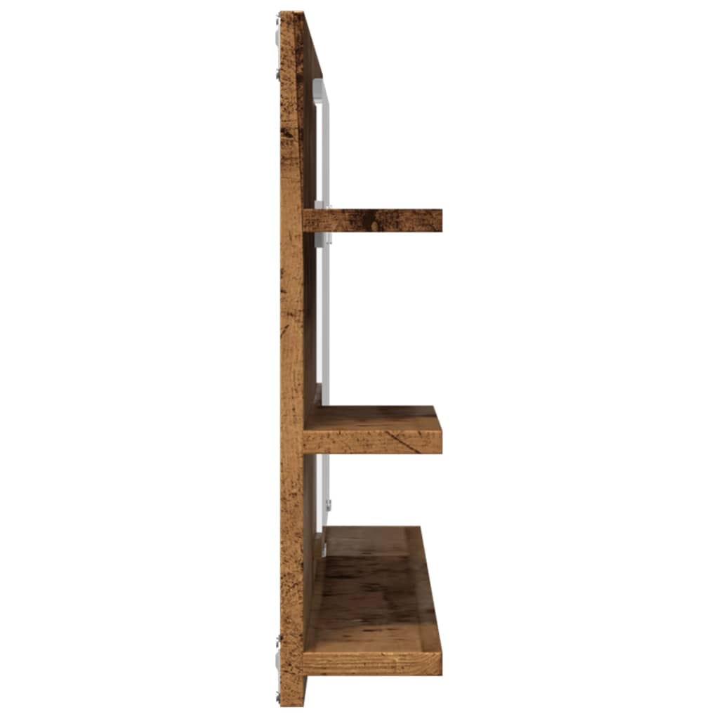 Badkamerspiegelkast 90x11x45 cm bewerkt hout oud houtkleurig is nu te koop bij PeponiXL, paradijselijk wonen!