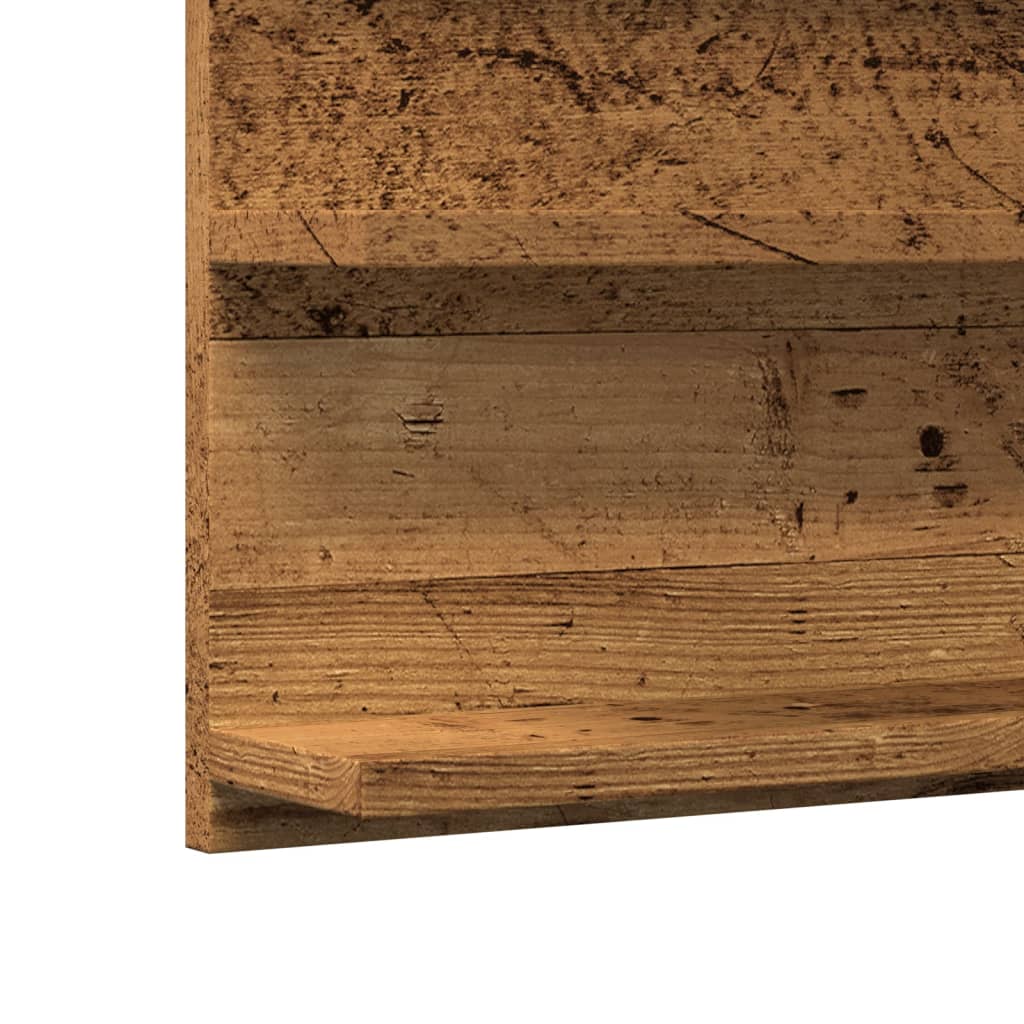 Badkamerspiegelkast 90x11x45 cm bewerkt hout oud houtkleurig is nu te koop bij PeponiXL, paradijselijk wonen!