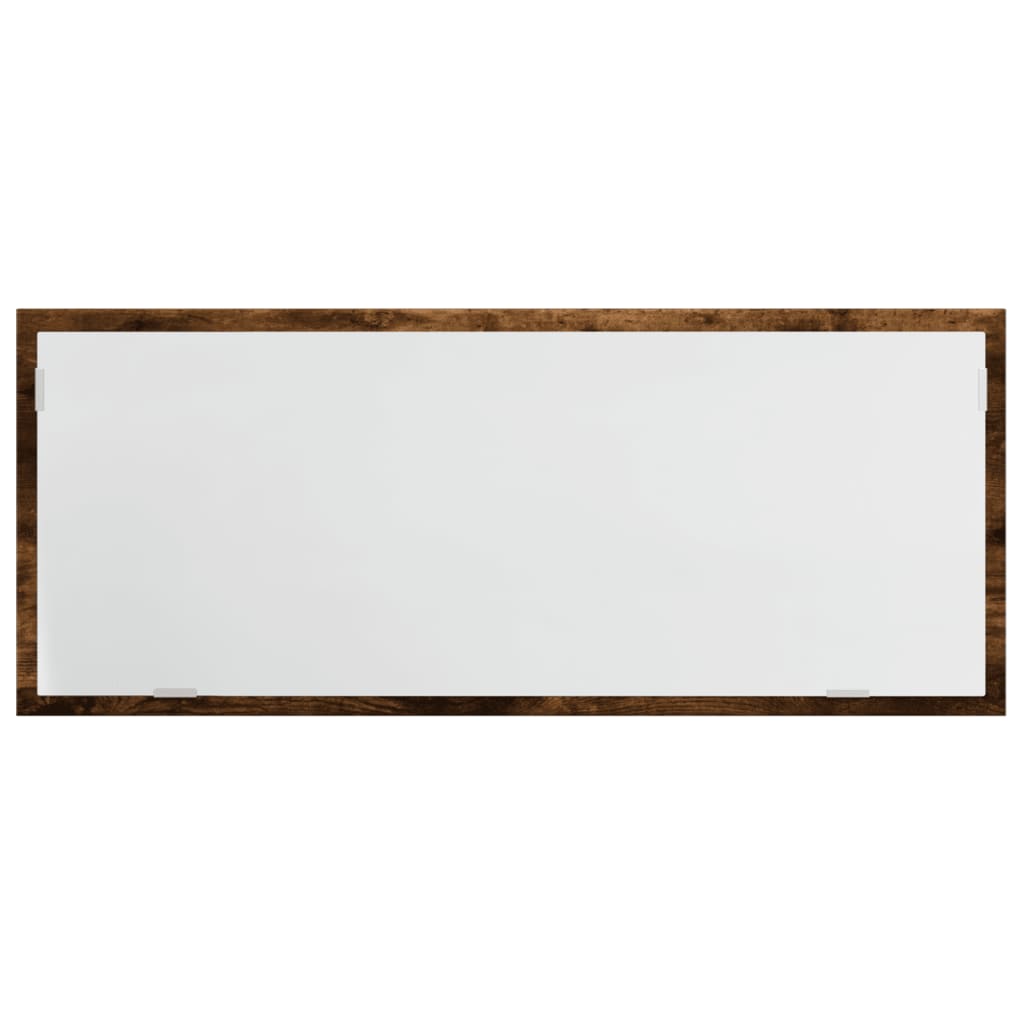Badkamerspiegel met LED 100x8,5x37cm bewerkt hout gerookt eiken is nu te koop bij PeponiXL, paradijselijk wonen!