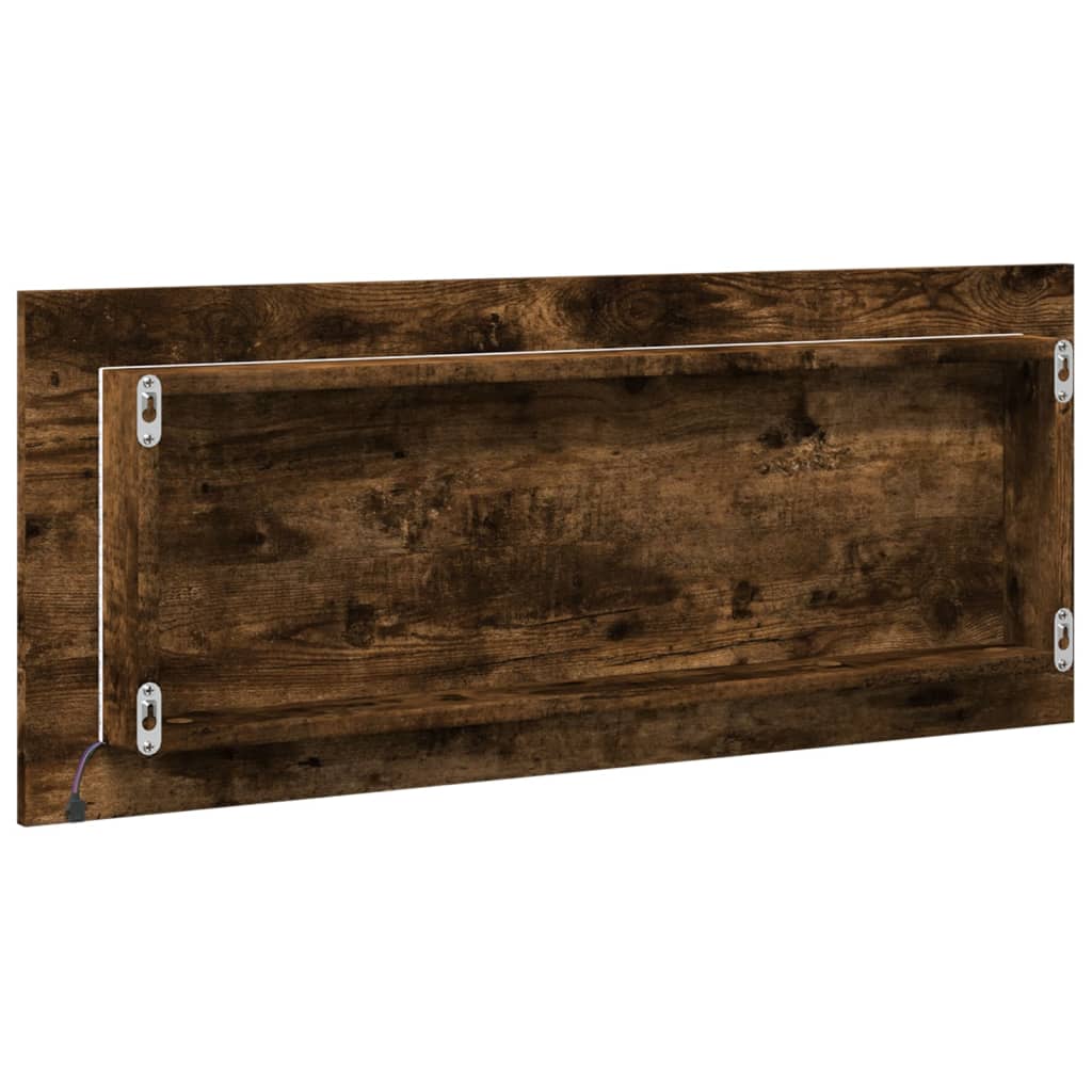 Badkamerspiegel met LED 100x8,5x37cm bewerkt hout gerookt eiken is nu te koop bij PeponiXL, paradijselijk wonen!