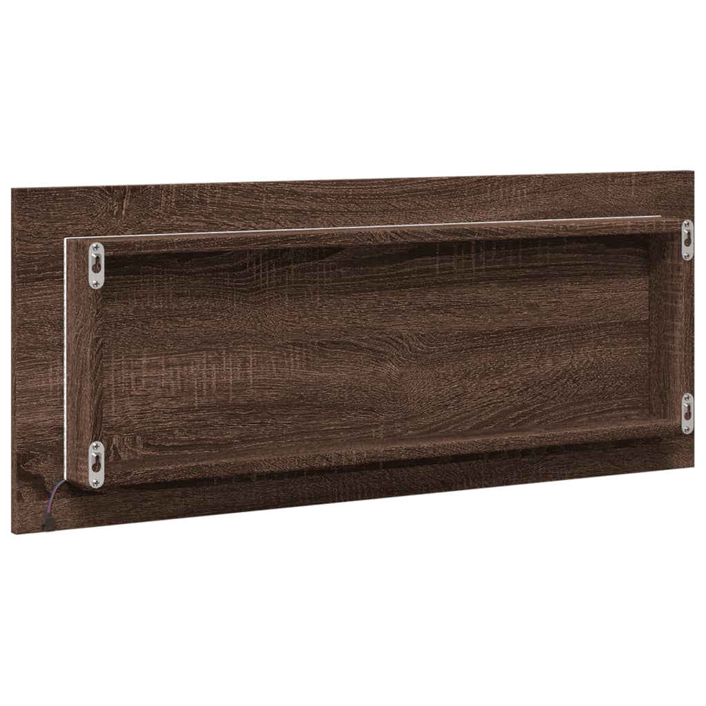 Badkamerspiegel met LED 100x8,5x37 cm bewerkt hout bruin eiken is nu te koop bij PeponiXL, paradijselijk wonen!