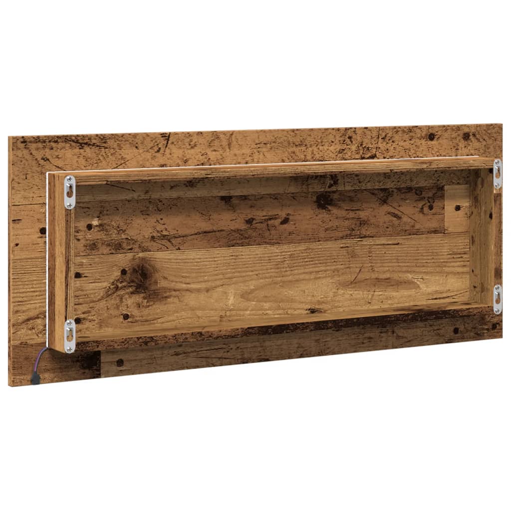 Badkamerspiegel met LED 100x8,5x37 cm bewerkt hout oud hout is nu te koop bij PeponiXL, paradijselijk wonen!