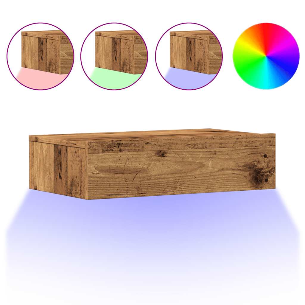 Tv-meubels met LED-verlichting 2 st 60x35x15,5 cm oud hout is nu te koop bij PeponiXL, paradijselijk wonen!