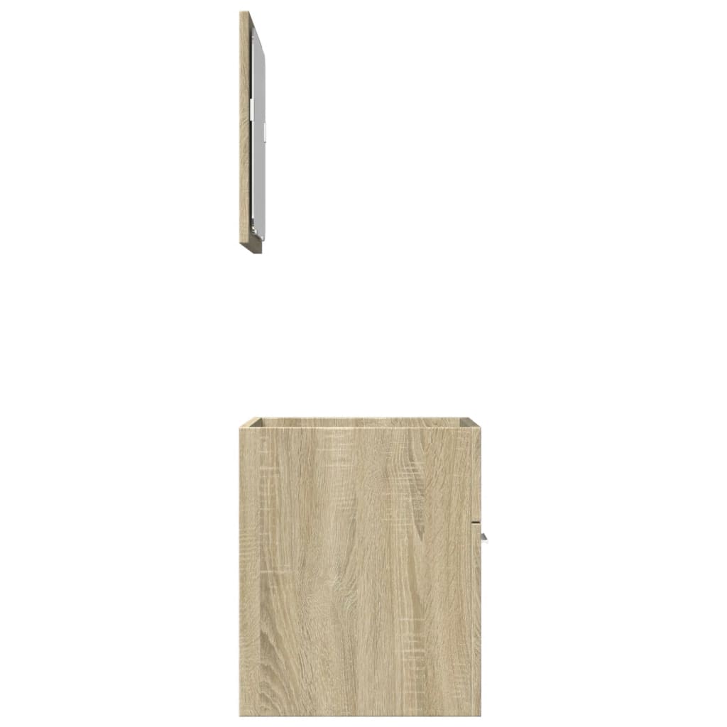 2-delige Badkamermeubelset bewerkt hout sonoma eikenkleurig is nu te koop bij PeponiXL, paradijselijk wonen!