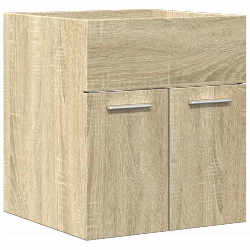 2-delige Badkamermeubelset bewerkt hout sonoma eikenkleurig is nu te koop bij PeponiXL, paradijselijk wonen!
