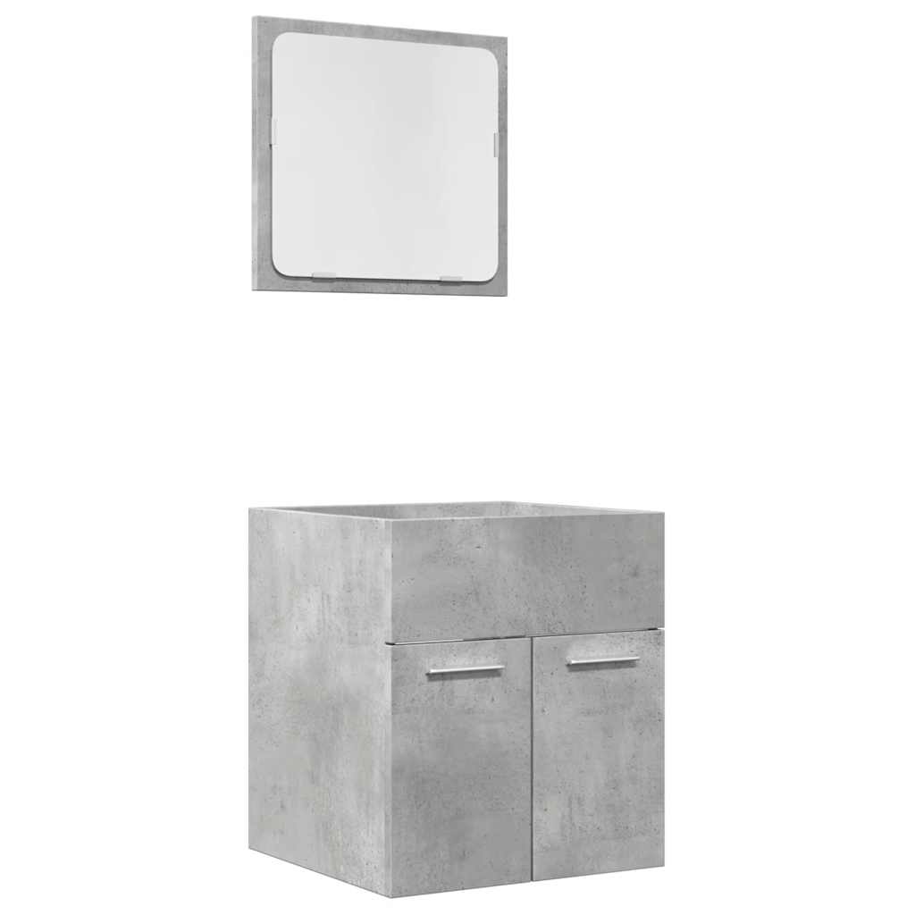 2-delige Badkamermeubelset bewerkt hout betongrijs is nu te koop bij PeponiXL, paradijselijk wonen!