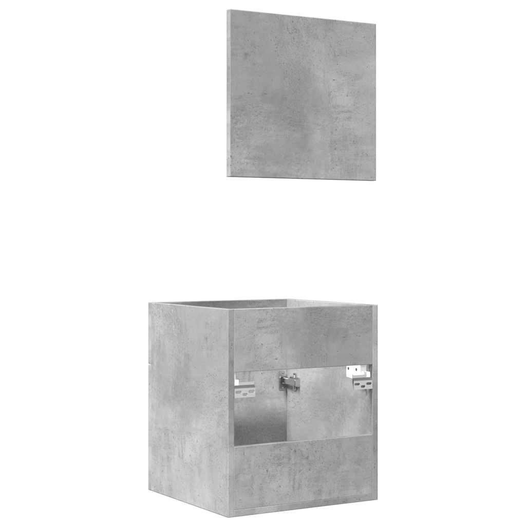 2-delige Badkamermeubelset bewerkt hout betongrijs is nu te koop bij PeponiXL, paradijselijk wonen!