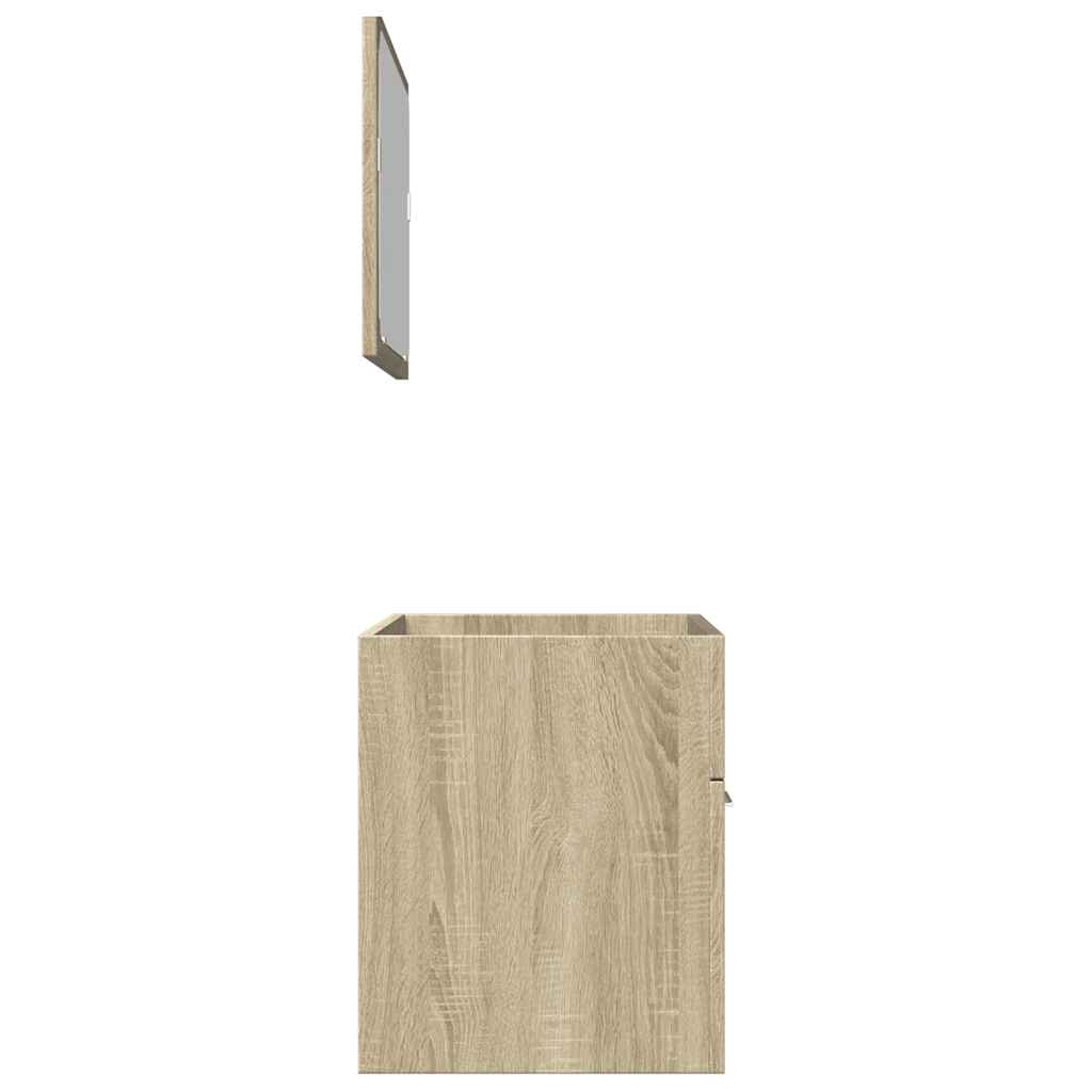 2-delige Badkamermeubelset bewerkt hout sonoma eikenkleurig is nu te koop bij PeponiXL, paradijselijk wonen!