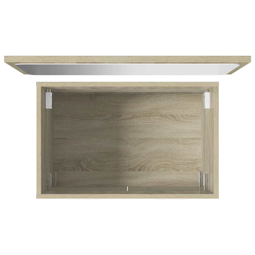 2-delige Badkamermeubelset bewerkt hout sonoma eikenkleurig is nu te koop bij PeponiXL, paradijselijk wonen!