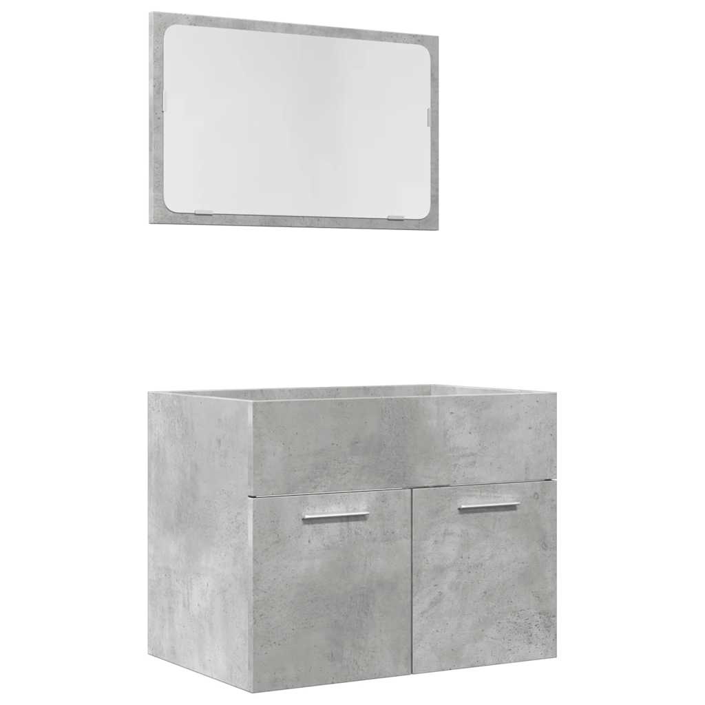 2-delige Badkamermeubelset bewerkt hout betongrijs is nu te koop bij PeponiXL, paradijselijk wonen!