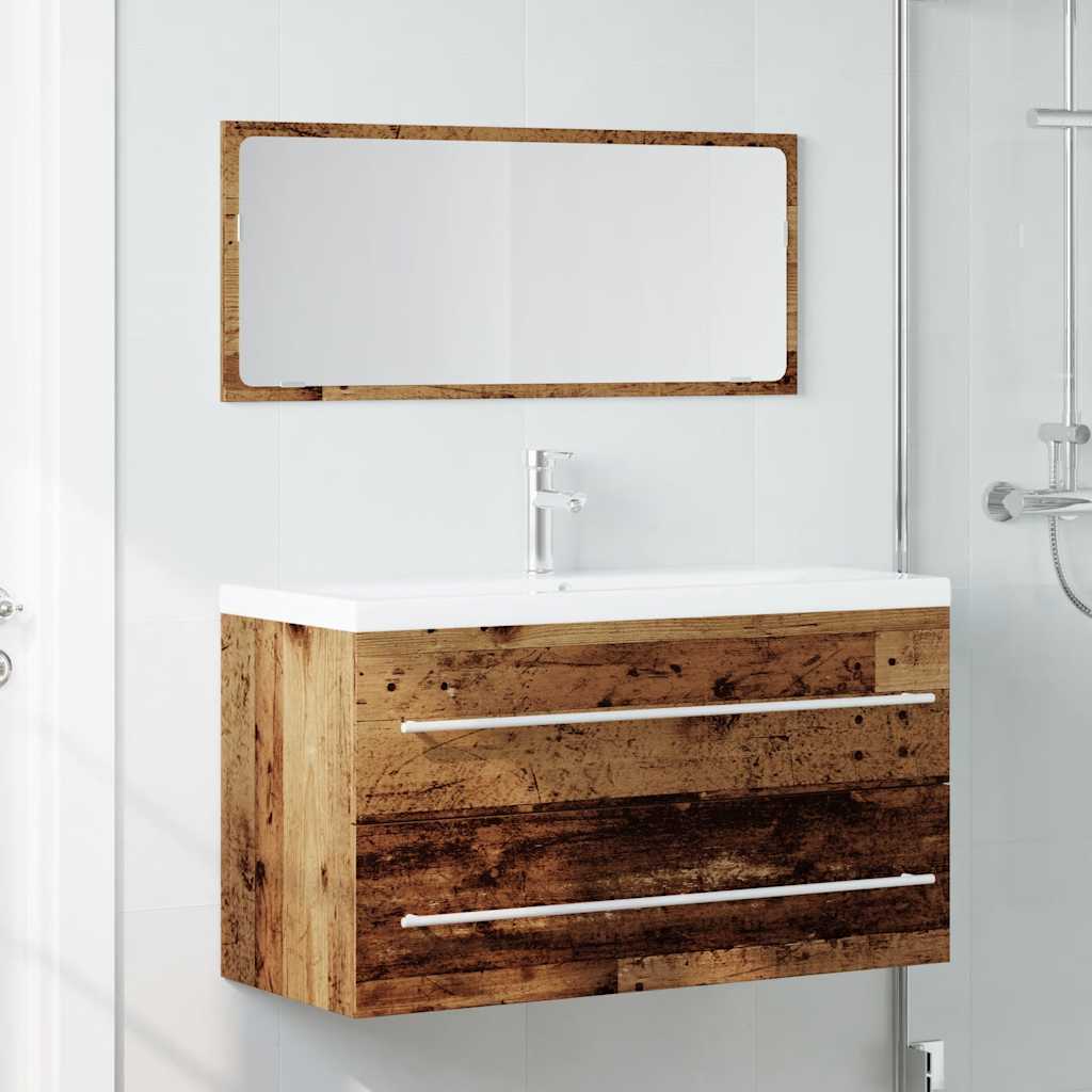 2-delige Badkamermeubelset bewerkt hout oud houtkleurig is nu te koop bij PeponiXL, paradijselijk wonen!