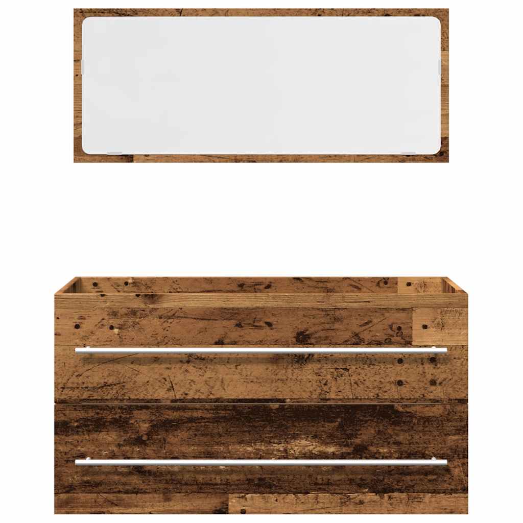 2-delige Badkamermeubelset bewerkt hout oud houtkleurig is nu te koop bij PeponiXL, paradijselijk wonen!