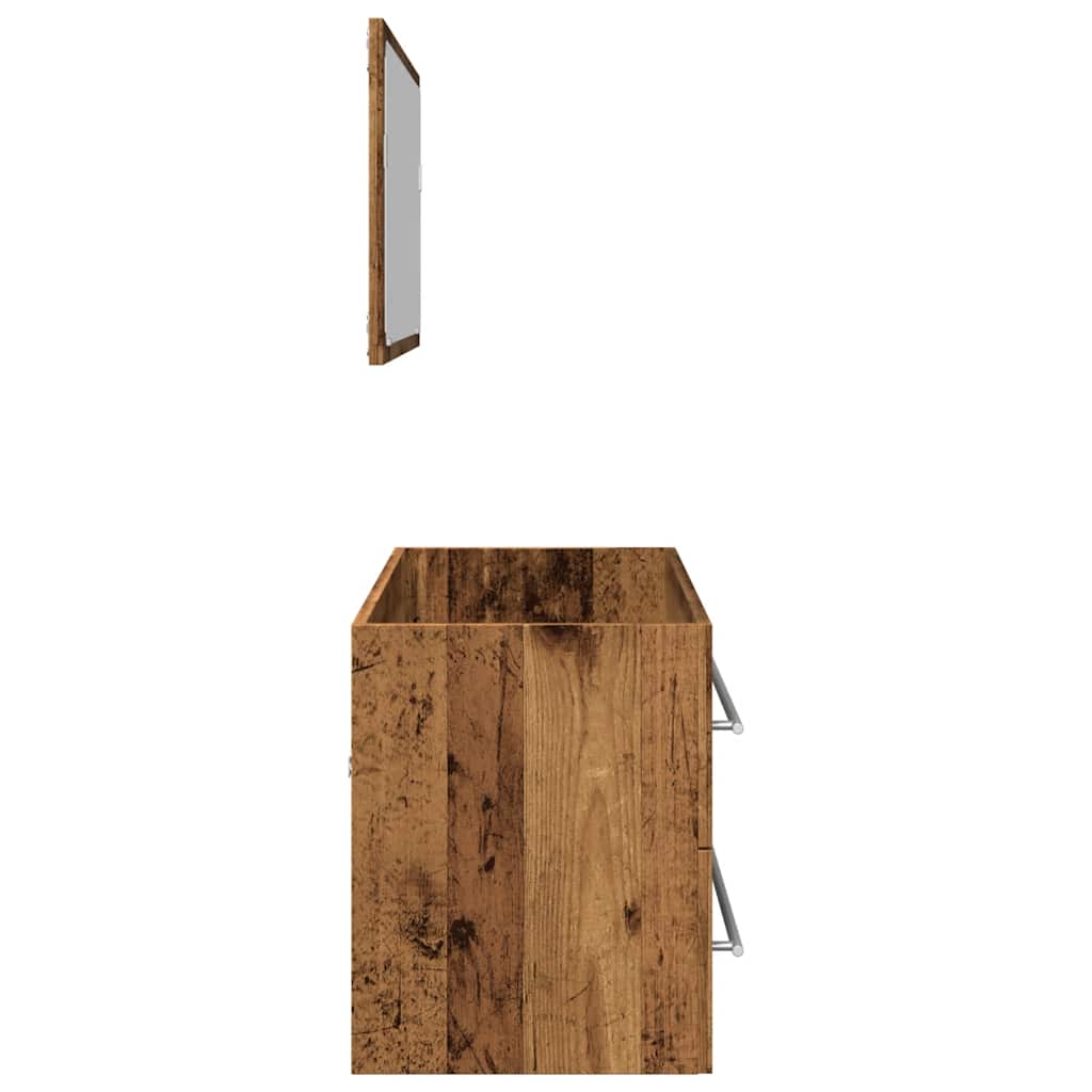 2-delige Badkamermeubelset bewerkt hout oud houtkleurig is nu te koop bij PeponiXL, paradijselijk wonen!