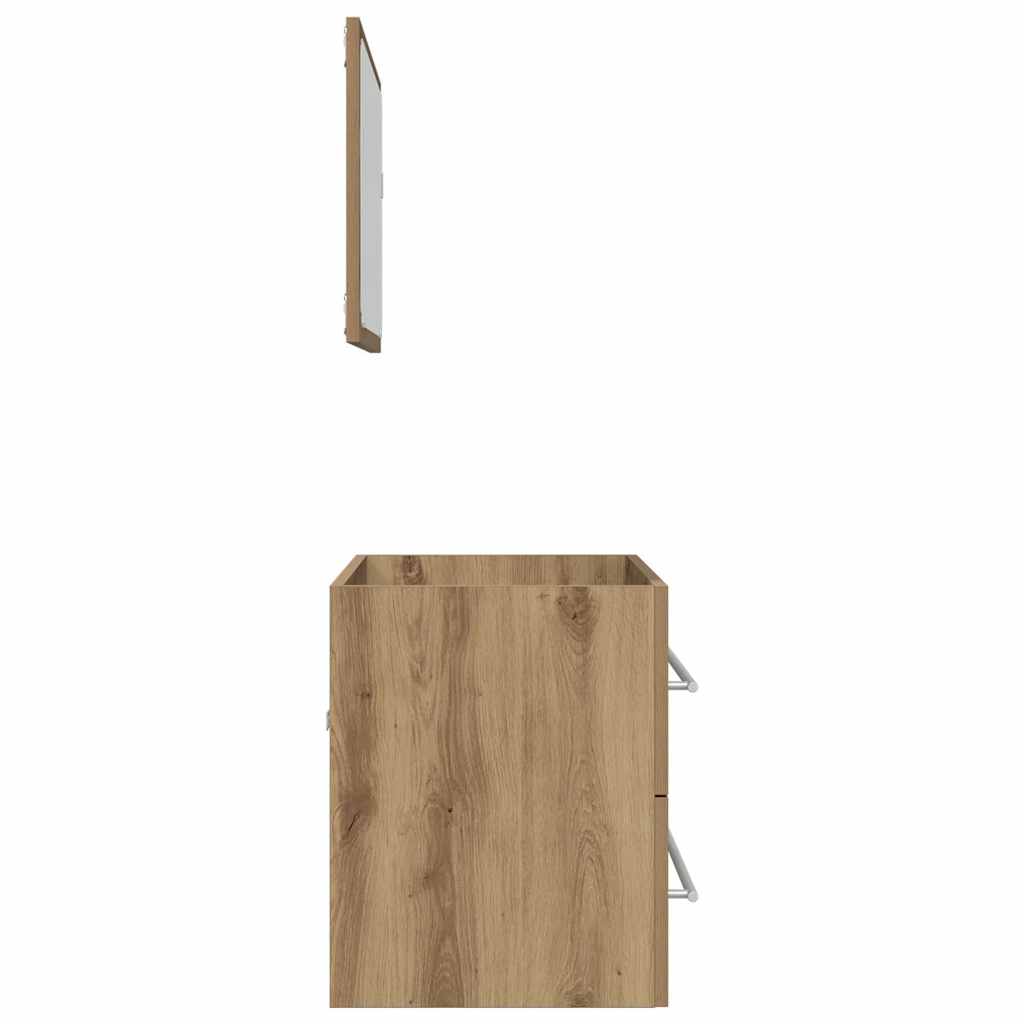 2-delige Badkamermeubelset bewerkt hout artisanaal eikenkleur is nu te koop bij PeponiXL, paradijselijk wonen!