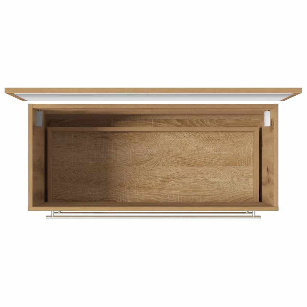 2-delige Badkamermeubelset bewerkt hout artisanaal eikenkleur is nu te koop bij PeponiXL, paradijselijk wonen!