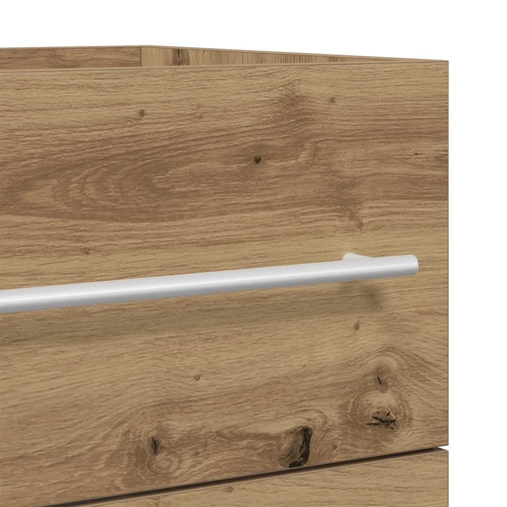2-delige Badkamermeubelset bewerkt hout artisanaal eikenkleur is nu te koop bij PeponiXL, paradijselijk wonen!