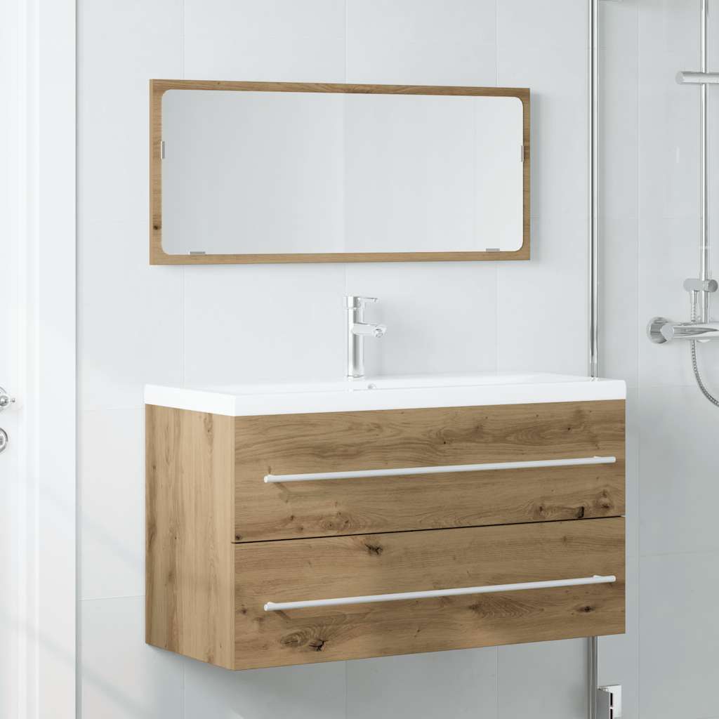 2-delige Badkamermeubelset bewerkt hout artisanaal eikenkleur is nu te koop bij PeponiXL, paradijselijk wonen!