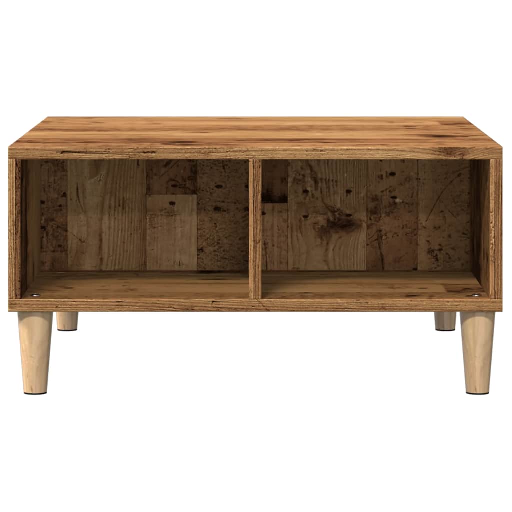 Salontafel 60x60x30 cm bewerkt hout oud houtkleurig is nu te koop bij PeponiXL, paradijselijk wonen!