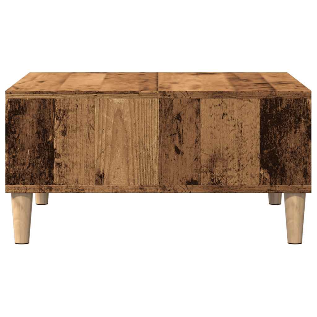 Salontafel 60x60x30 cm bewerkt hout oud houtkleurig is nu te koop bij PeponiXL, paradijselijk wonen!