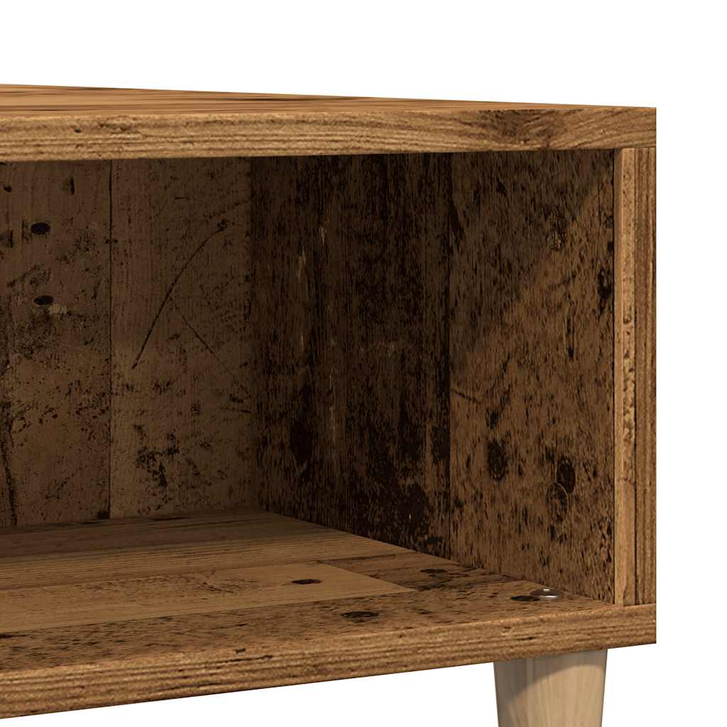 Salontafel 60x60x30 cm bewerkt hout oud houtkleurig is nu te koop bij PeponiXL, paradijselijk wonen!