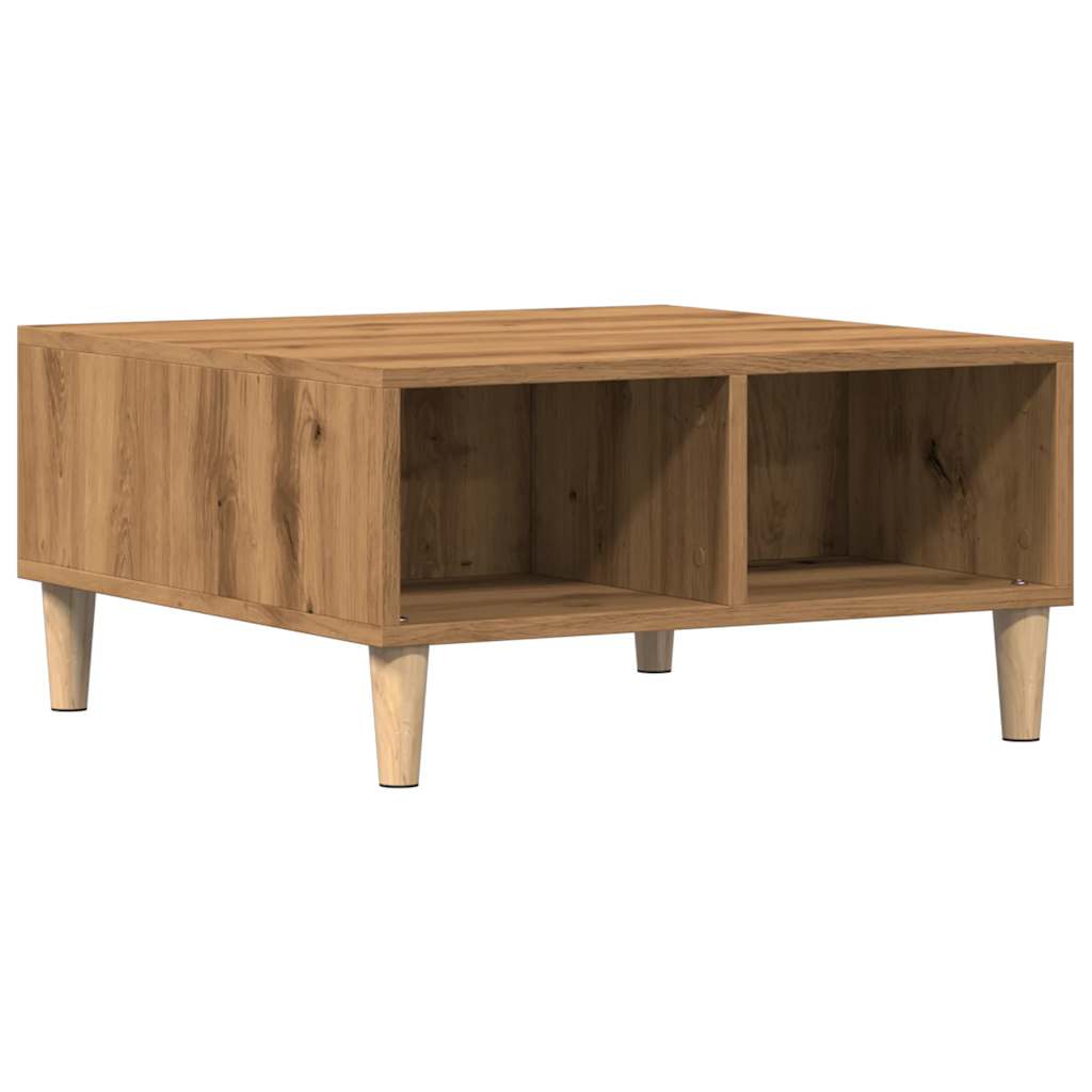 Salontafel 60x60x30 cm bewerkt hout artisanaal eiken is nu te koop bij PeponiXL, paradijselijk wonen!