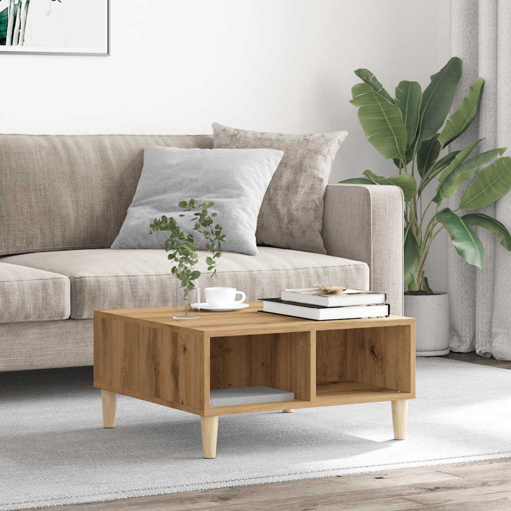 Salontafel 60x60x30 cm bewerkt hout artisanaal eiken is nu te koop bij PeponiXL, paradijselijk wonen!