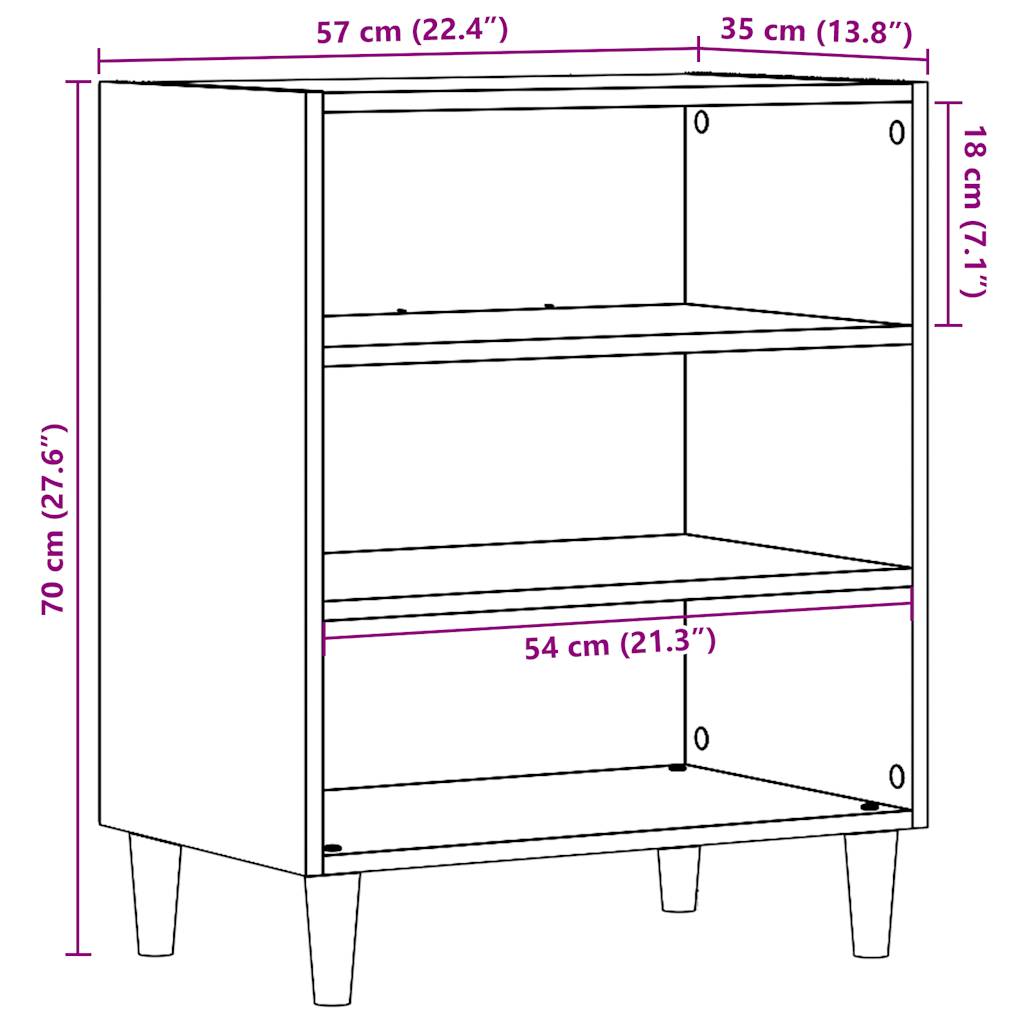 Dressoir 57x35x75 cm bewerkt hout artisanaal eikenkleurig is nu te koop bij PeponiXL, paradijselijk wonen!
