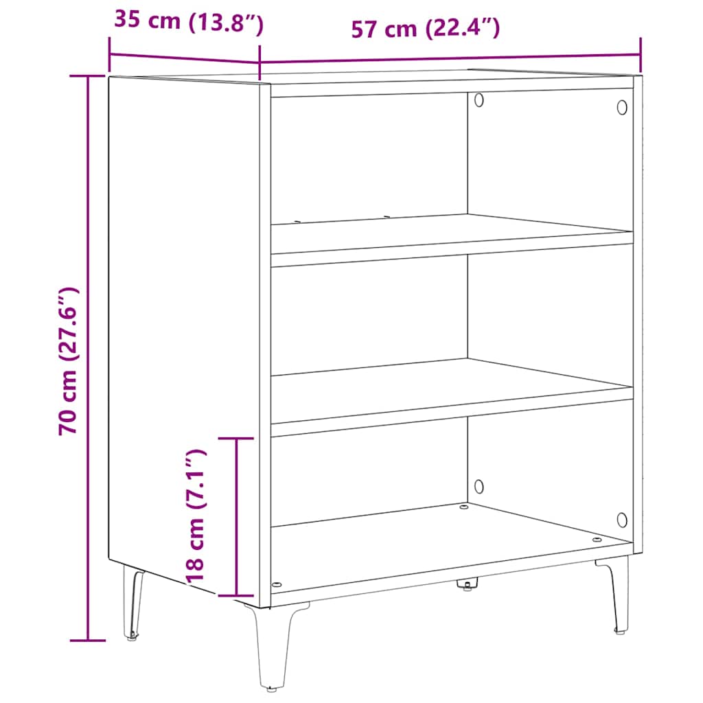 Dressoir 57x35x70 cm bewerkt hout artisanaal eikenkleurig is nu te koop bij PeponiXL, paradijselijk wonen!
