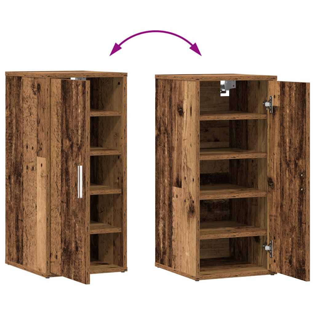 Schoenenkast 32x35x70 cm bewerkt hout oud houtkleurig is nu te koop bij PeponiXL, paradijselijk wonen!