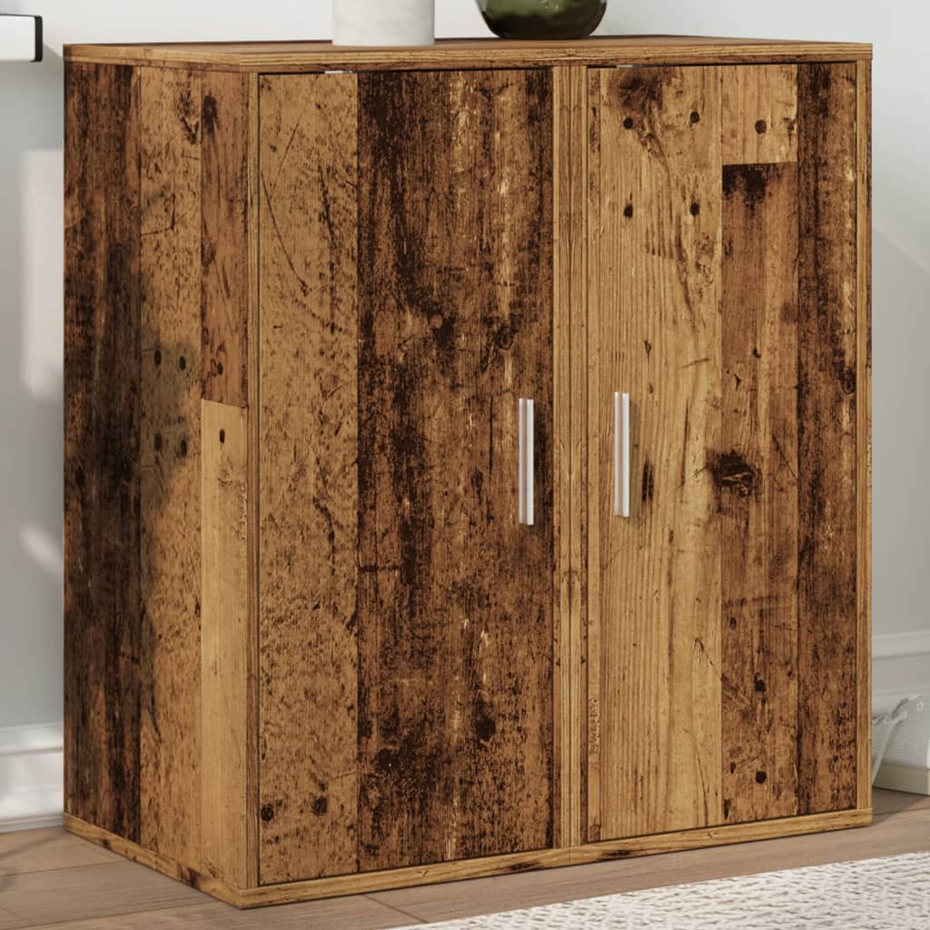 Schoenenkasten 2 st 32x35x70 cm bewerkt hout oud houtkleurig is nu te koop bij PeponiXL, paradijselijk wonen!