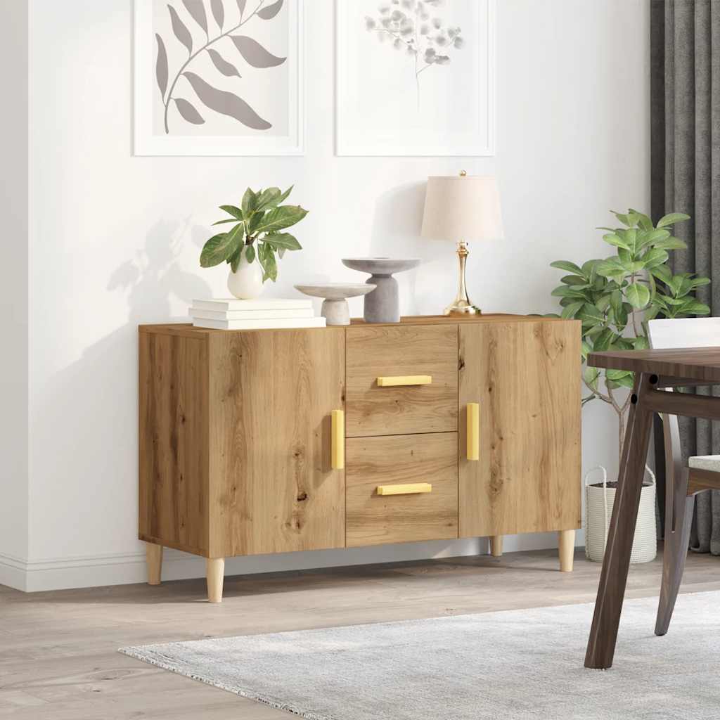 Dressoir 100x36x60 cm bewerkt hout artisanaal eikenkleurig is nu te koop bij PeponiXL, paradijselijk wonen!