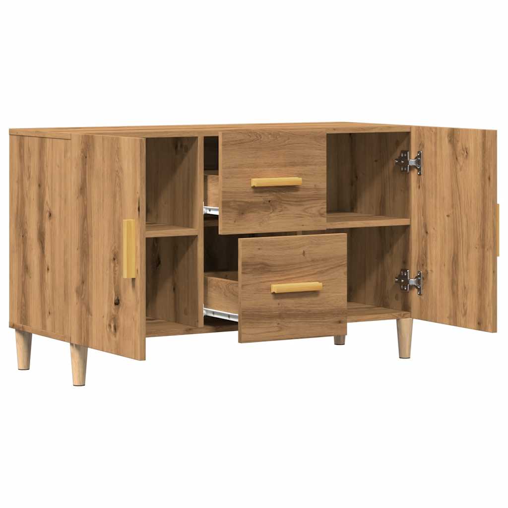 Dressoir 100x36x60 cm bewerkt hout artisanaal eikenkleurig is nu te koop bij PeponiXL, paradijselijk wonen!