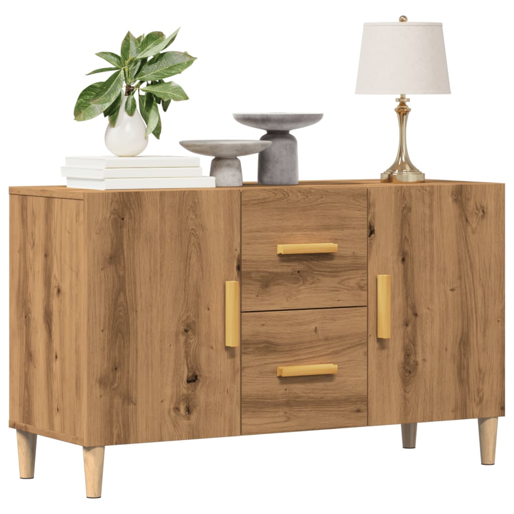 Dressoir 100x36x60 cm bewerkt hout artisanaal eikenkleurig is nu te koop bij PeponiXL, paradijselijk wonen!